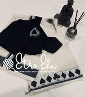 Saree Blouse.Beautiful Slub Cotton Blouse-Black. Boat Neck with Cut Work & Beads work on sleeves. Saree Blouse.Beautiful Slub Cotton Blouse-Black. Boat Neck with Cut Work & Beads work on sleeves.