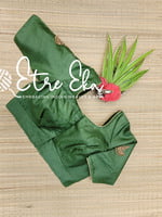 Saree Blouse. Tussar Silk Blouse with Golden Piping for Neck and Sleeves, Hand Embroidery on Sleeves
