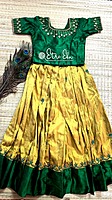 Designer Half Saree Lehenga with Stitched Silk Blouse and Davani Designer Half Saree Lehenga with Stitched Silk Blouse and Davani
